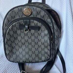 Monogram M Mini Backpack in Gray and Black